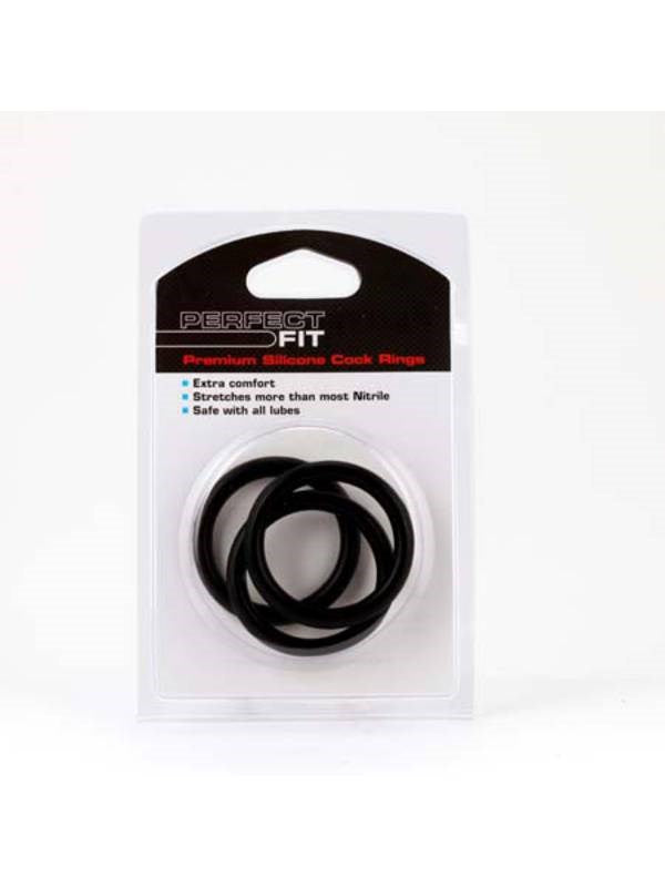 Perfect Fit Silicone 3 Ring Kit Cock Ring Shop - XL - Cock Rings