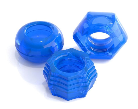 Pipedream Classix Deluxe Stretchy Cock Ring Set Blue Three Size Options - Cock Rings