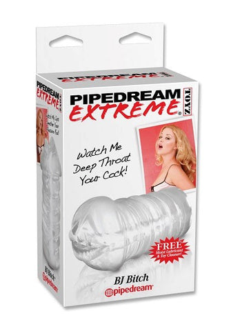 Pipedream Extreme BJ Bitch Realistic Oral Sex Stroker Transparent Design - Masturbators and Strokers