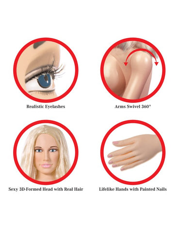 Pipedream Extreme Dollz Hannah Harper Lifelike Inflatable Love Doll - Masturbators and Strokers