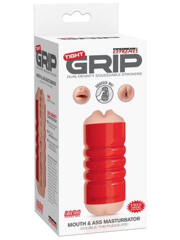 Pipedream Extreme Tight Grip Mouth and Ass Masturbator Dual Density Design - Masturbators and Strokers