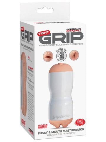 Pipedream Extreme Tight Grip Pussy and Mouth Masturbator Dual Density - Masturbators and Strokers