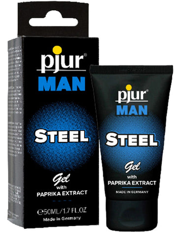 Pjur Man Steel Gel 50ml Warming Stimulating Lubricant for Enhanced Arousal - Delay and Excite Sprays