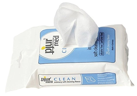 Pjur Med Clean Fleece Pack of 25 Intimate Hygiene Wipes - Adult Toy Cleaner