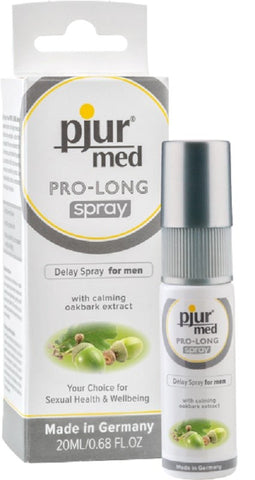 Pjur Med Pro Long Spray 20ml Delay Formula with Oak Bark Extract - Delay and Excite Sprays