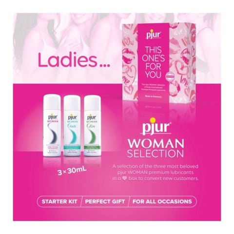 Pjur Woman Selection 3 x 30ml Three Premium Lubricant Formulas - Water Based Lubes