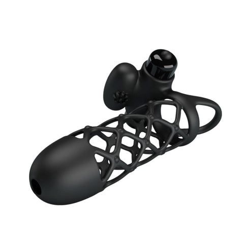 Baile Pretty Love Penis Sleeve 1 with 10 Speed Vibrating Stimulator - Pumps, Extenders and Sleeves