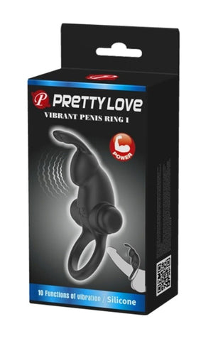 Baile Pretty Love Vibrant Penis Ring I with Dual Rabbit Ear Stimulation - Cock Rings