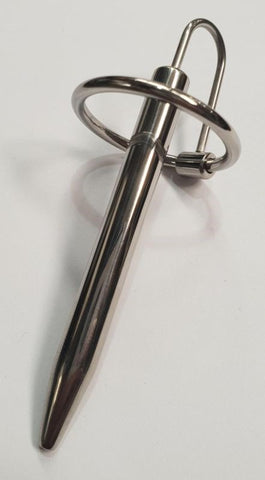 Hells Couture Prince Albert Penis Wand With Glans Ring Medical Grade Steel - Penis Plugs