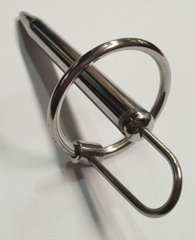 Hells Couture Prince Albert Penis Wand With Glans Ring Medical Grade Steel - Penis Plugs