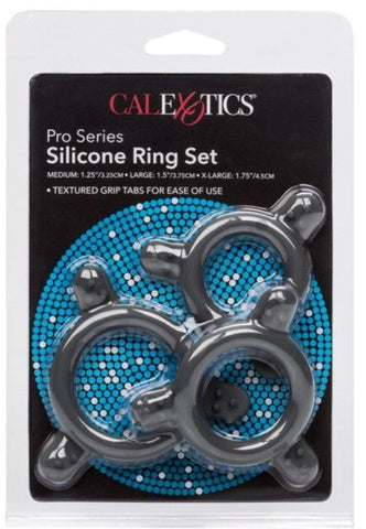 California Exotics Pro Series Silicone Cock Ring Set - Stretchy Cock Rings