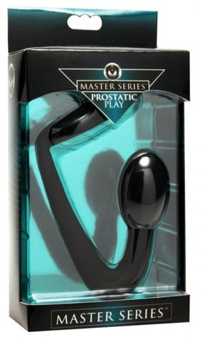 XR Brands Prostatic Play Explorer Silicone C ring and Prostate Plug Dual Action - Prostate Toys