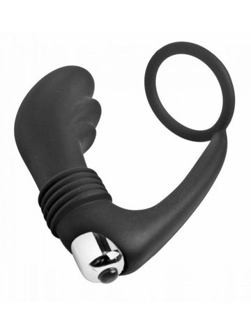 XR Brands Prostatic Play Nova Dual Stimulation with Vibrating Bullet - Cock Rings