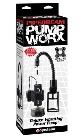 Pump Worx Deluxe Vibrating Power Penis Pump with Measurement Tracking - Pumps, Extenders and Sleeves