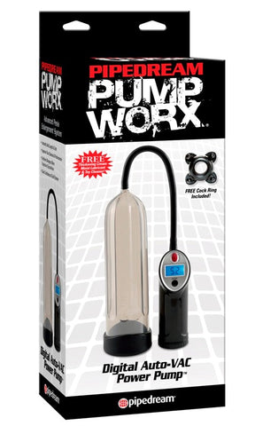 Pump Worx Digital AutoVac Power Male Penis Pump with Digital Pressure Monitor - Pumps, Extenders and Sleeves