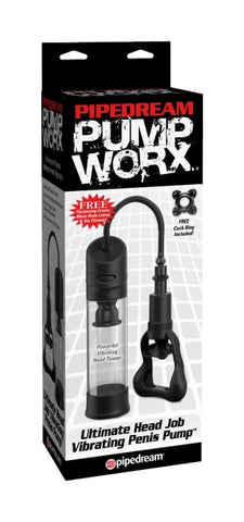Pipedream Products Pump Worx Ultimate Head Job Vibrating Penis Pump - Pumps, Extenders and Sleeves