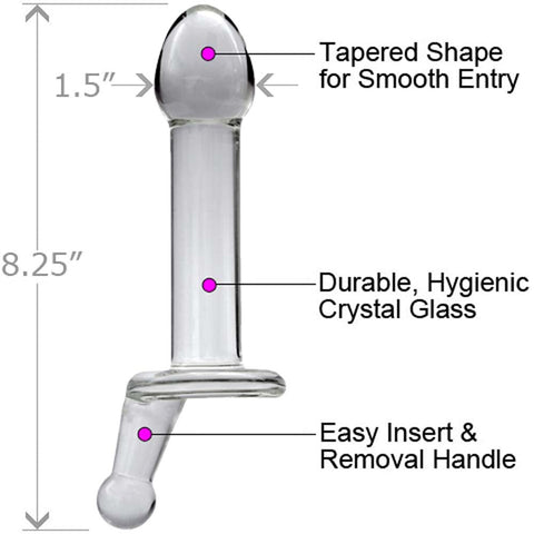 Raging Stallion Clear Cock Viewables Medium Glass Dildo with Visual Window - Anal Dildos