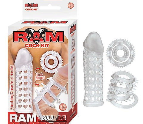 Nasstoys Ram Cock Kit Clear Three Piece Enhancement System - Pumps, Extenders and Sleeves