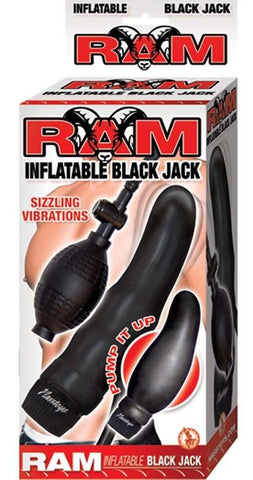 Nasstoys Ram Inflatable Black Jack Vibrating Dildo with Inflation Control - Anal Dildos