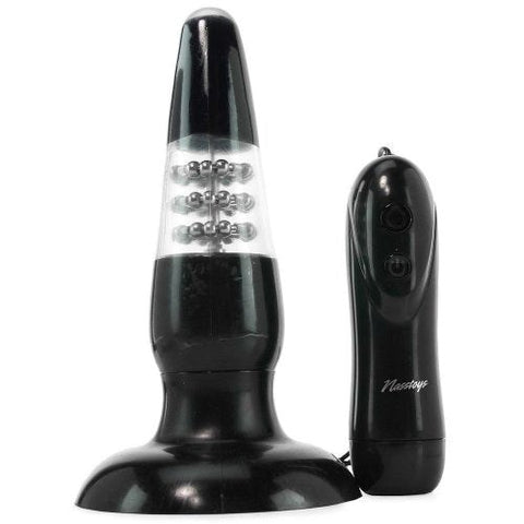 Nasstoys Ram Up and Down Anal Satisfier Black Moving Bead Butt Plug - Butt Plugs