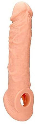 Shots Toys RealRock 8 inch Penis Extender with Rings for Enhanced Length - Pumps, Extenders and Sleeves
