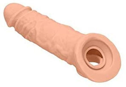 Shots Toys RealRock 8 inch Penis Extender with Rings for Enhanced Length - Pumps, Extenders and Sleeves
