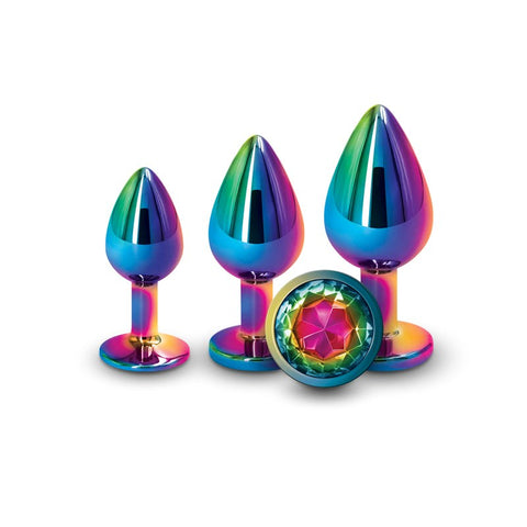 Shine Bright with Rear Assets Trainer Kit - Multicolour Rainbow Gem Edition - Butt Plugs