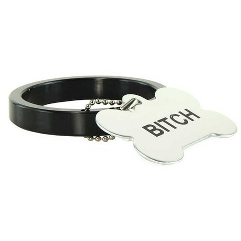 XR Brands Recruit Aluminum Cock Ring With 4 Dog Tags 2 Inch Diameter - Cock Rings