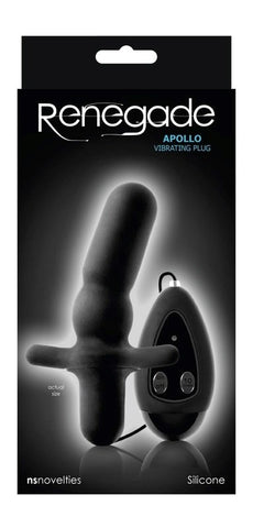 NS Novelties Renegade Apollo Vibrating Plug Black with T Bar Design - Anal Vibrators