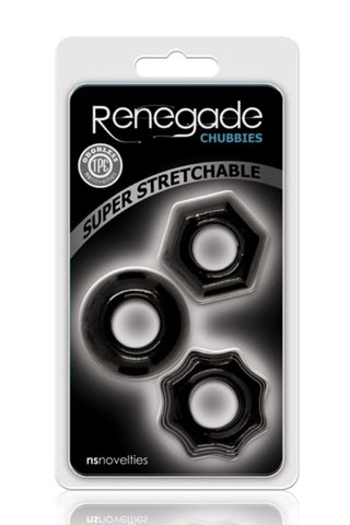 NS Novelties Renegade Chubbies Super Stretchy Cock Ring Set - Cock Ring Sets