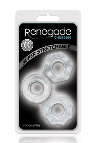 NS Novelties Renegade Chubbies Super Stretchy Cock Ring Set - Cock Ring Sets