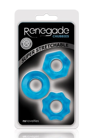 NS Novelties Renegade Chubbies Super Stretchy Cock Ring Set - Cock Ring Sets