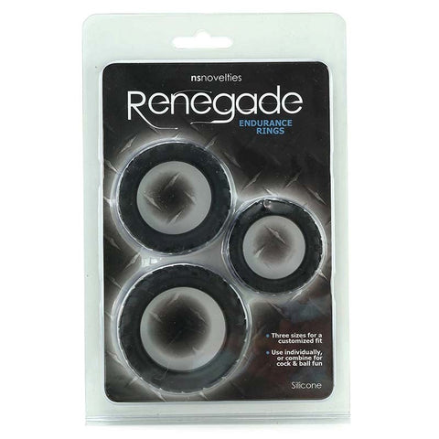 NS Novelties Renegade Endurance Rings Three Ring Cock Ring Set - Cock Rings