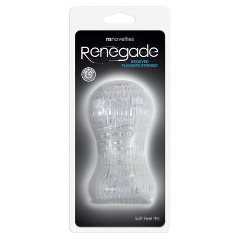 NS Novelties Renegade Grooved Pleasure Stroker Textured Male Masturbator - Masturbators and Strokers