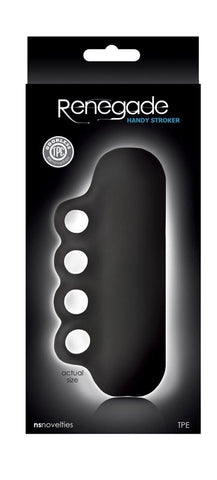 NS Novelties Renegade Handy Stroker Black Textured Tunnel Masturbator - Masturbators and Strokers