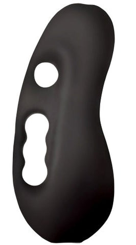 NS Novelties Renegade Pleasure Palm Stroker Black Textured Tunnel Masturbator - Masturbators and Strokers