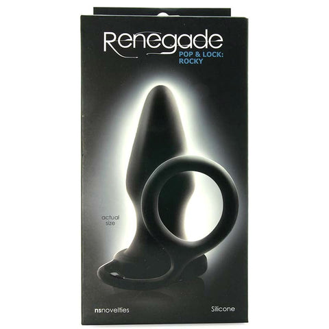 NS Novelties Renegade Pop and Lock Rocky Anal Plug With Cock Ring - Butt Plugs