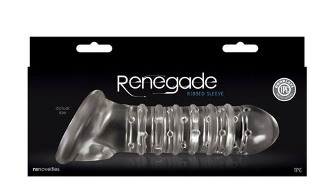 NS Novelties Renegade Ribbed Extender 2 Inch Length Enhancement - Pumps, Extenders and Sleeves