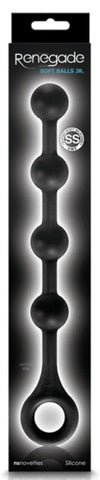 NS Novelties Renegade Soft Balls JR Black Anal Beads for Graduated Pleasure - Butt Plugs