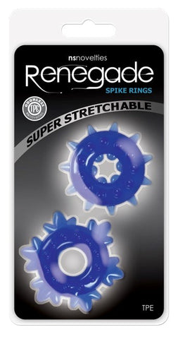 NS Novelties Renegade Spike Rings Cock Ring Set with Textured Spikes - Cock Rings