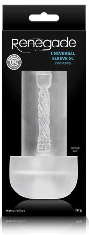 NS Novelties Renegade Universal Sleeve XL Extra Long Clear Penis Pump Sleeve - Pumps, Extenders and Sleeves