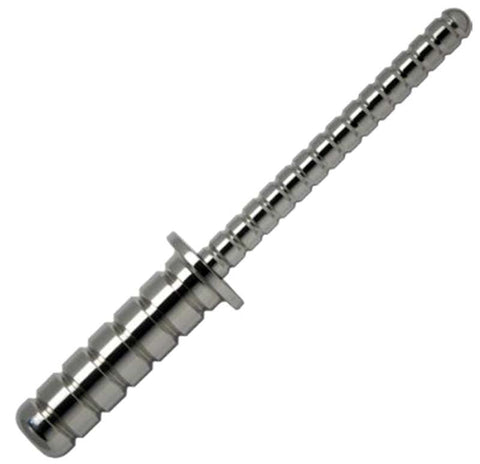 Hells Couture Ribbed Steel Sex Probe Double Ended Design - Anal Dildos
