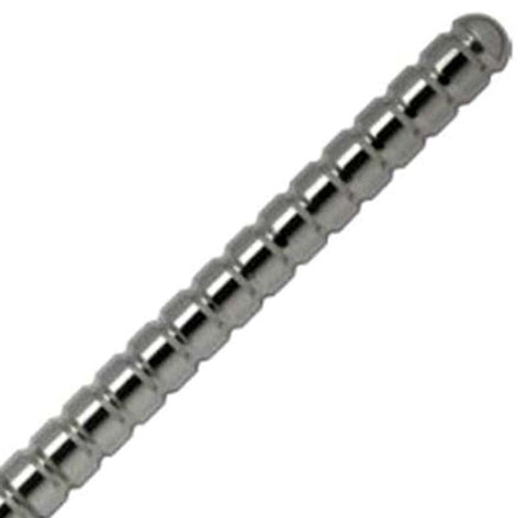 Hells Couture Ribbed Steel Sex Probe Double Ended Design - Anal Dildos