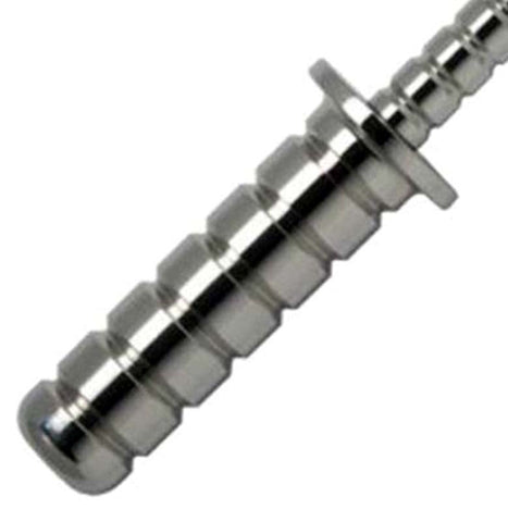 Hells Couture Ribbed Steel Sex Probe Double Ended Design - Anal Dildos