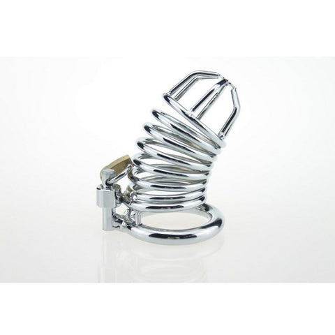 BDStyle Ridem Tiger Silver Male Chastity Device Steel Cage - Male Chastity