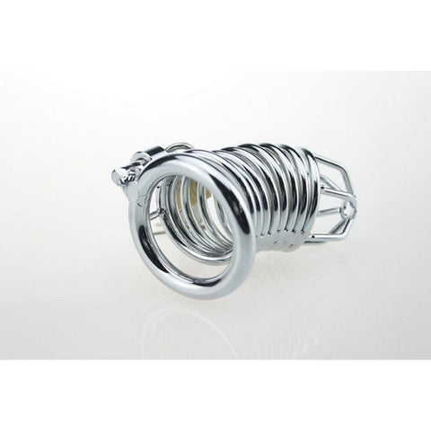 BDStyle Ridem Tiger Silver Male Chastity Device Steel Cage - Male Chastity