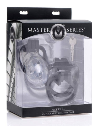 XR Brands Rikers 2.0 Chastity Device Plastic Locking System with Internal Lock - Male Chastity