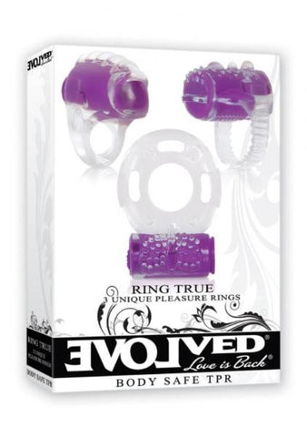 Evolved Ring True 3 Unique Pleasure Rings Cock Ring Set - Cock Rings