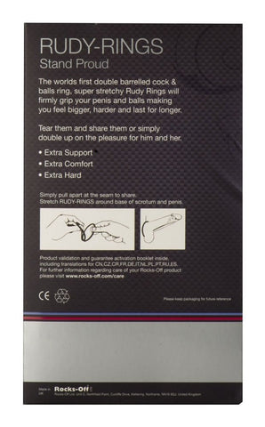 Rocks Off Rudy Ring Snug Fit for Stronger Harder Erections - Stretchy Cock Rings