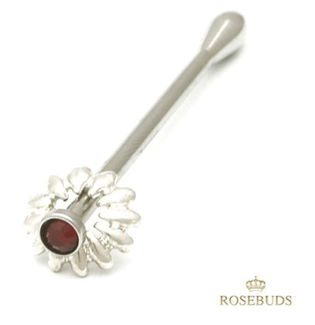 Rosebuds Jewelry FlowerPin Red Urethral Plug with Swarovski Crystal - Cock Rings